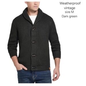 Weatherproof Vintage Men's Dark Olive  Sweater